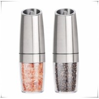 Gravity Battery Operated manual electric Pepper Mill automatic salt and pepper grinder set with lights