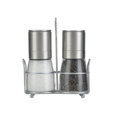 Kaside Hot Selling Manual Glass Pepper Grinder with Metal Stand