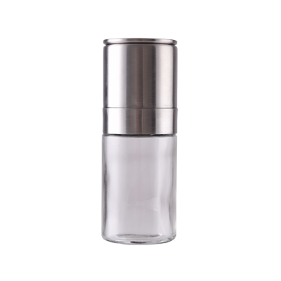 Glass Bottle Ceramic Salt Pepper Mill with Stainless Cap