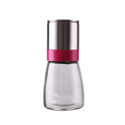 White Ceramic Glass Bottle Grinder with Stainless Cap